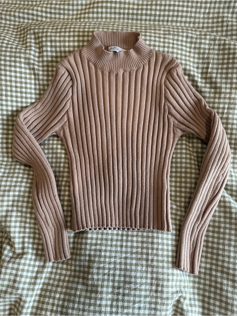 Petal + Pup Ribbed Mock Neck Sweater - Taupe